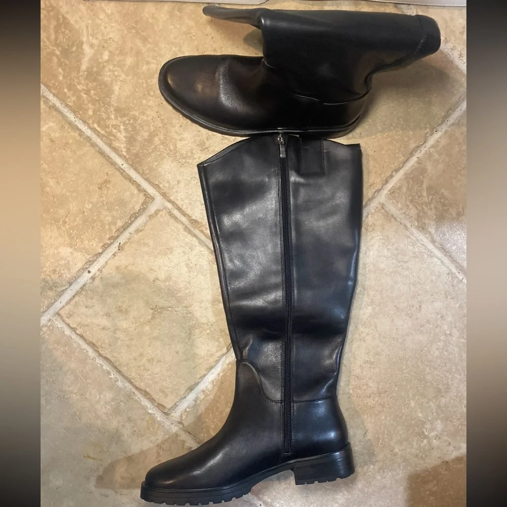 New Nordstrom Women’s Oliver Riding Boots Genuine Leather‎ Lug Sole Classic